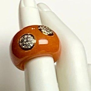 Sterling, Marcasite & Carved Carnelian Ring 7 3/4